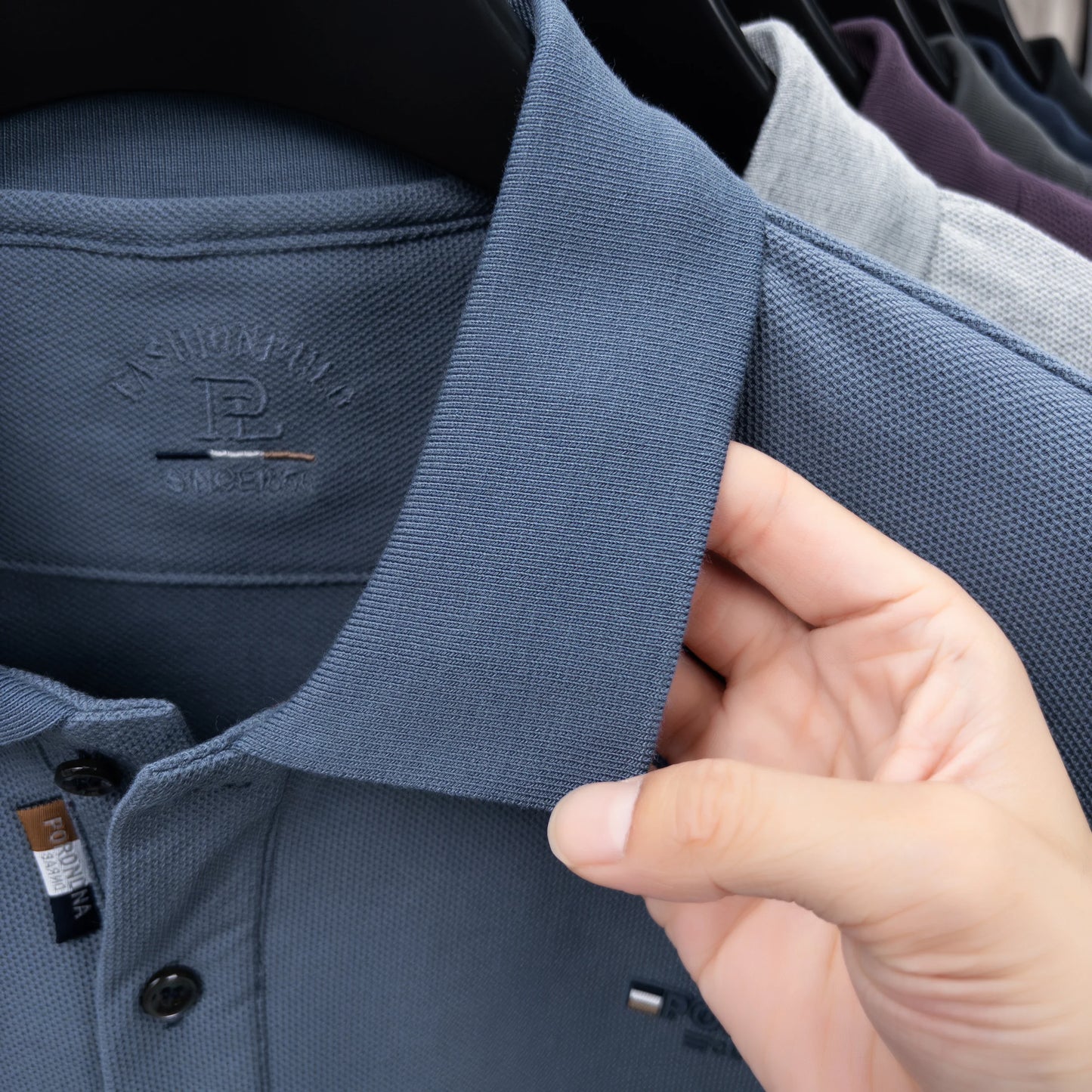 100% Cotton Luxury Quality Men's Polo Shirt Turtle Back Letter Embroid Long Sleeve Autumn Lapel T-Shirt Business Menswear