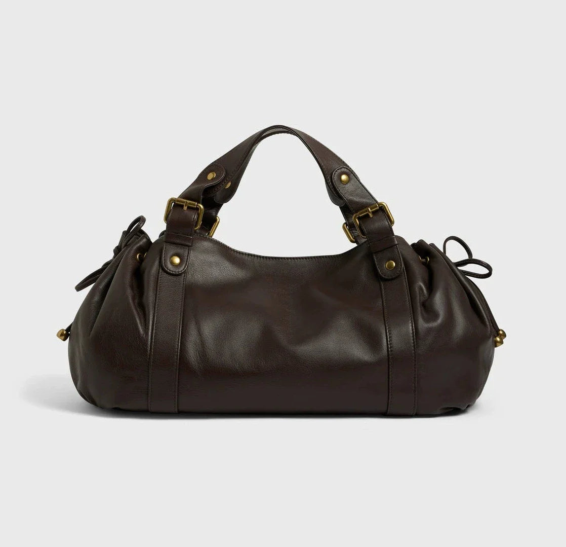 2025 Sac à main à bandoulière Simple pour femmes, sac Boston élégant et polyvalent, sac de travail intérieur en Polyester doux