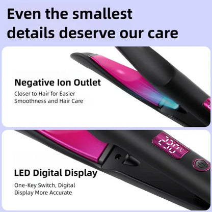 New 2-in-1 Curling Iron & Straightener Multi-Function Hair Styling Tool Dual-Purpose Curling and Straightening Iron