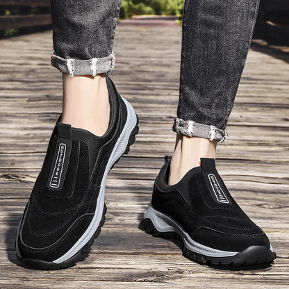 2025 New lightweight casual sports shoes, men's plaque-sized running shoes, loafers, walking and outdoor hiking shoes