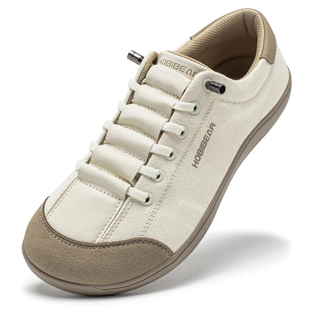 Wide Toe Barefoot Shoes for Unisex Minimalist Artificial Leather Sneakers Lightweight Adjustable Slip On Walking Shoes