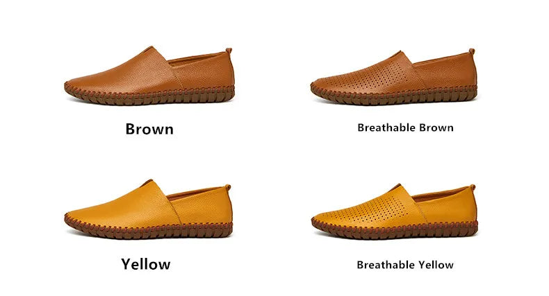 Fashion Men's Driving Shoes Handmade Leather Men Loafers Soft Breathable Men's Casual Shoes