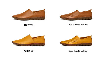 Fashion Men's Driving Shoes Handmade Leather Men Loafers Soft Breathable Men's Casual Shoes