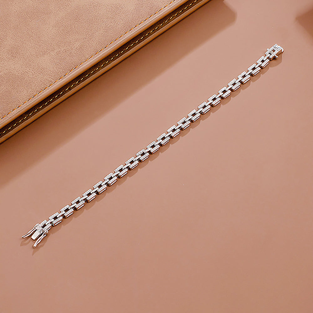 Hip Hop Moissanites Diamond Bracelets 925 Sterling Silver Cuban Chain Luxury Designer Tank Chain for Women Party Fine Jewelry