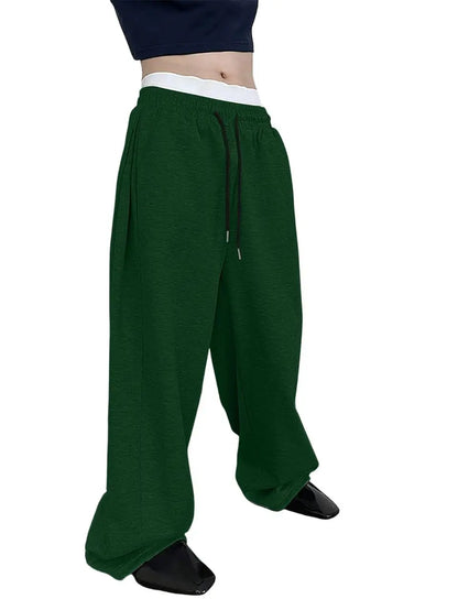 Mens Sweatpants Straight Fit Joggers for Sports and Streetwear Loose Oversized Casual Pant Drawstring Multi-pocket Men Long Pant