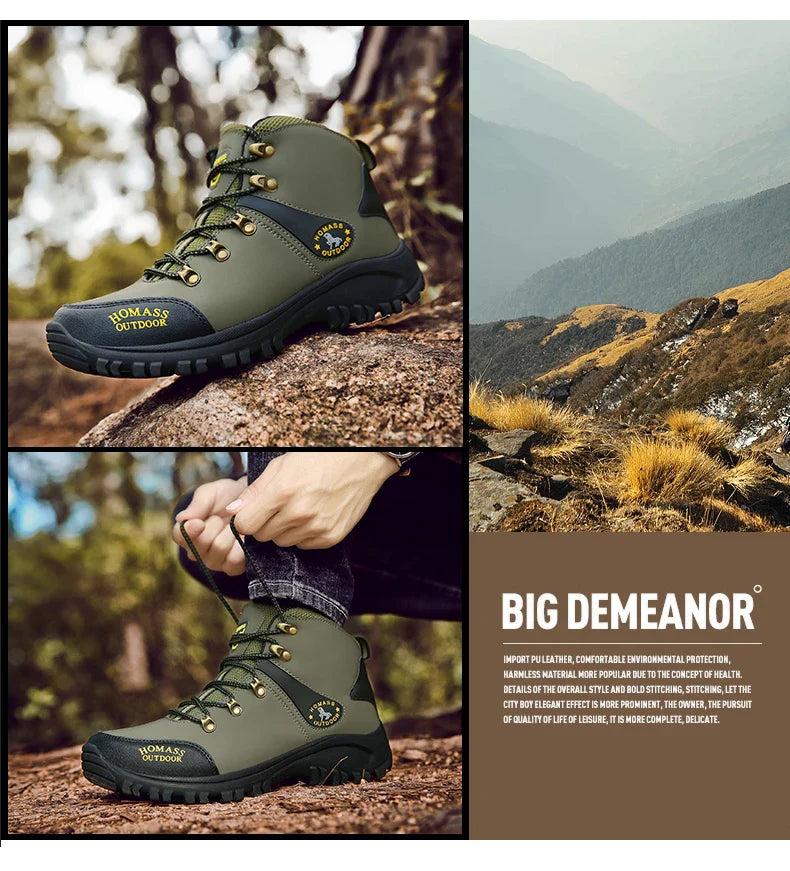 New Outdoor Shoes Men High Top Trekking Botas Leather Men Outside Boots For Men and Women Mountain Comfortable Hiking Boots