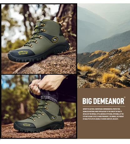 New Outdoor Shoes Men High Top Trekking Botas Leather Men Outside Boots For Men and Women Mountain Comfortable Hiking Boots