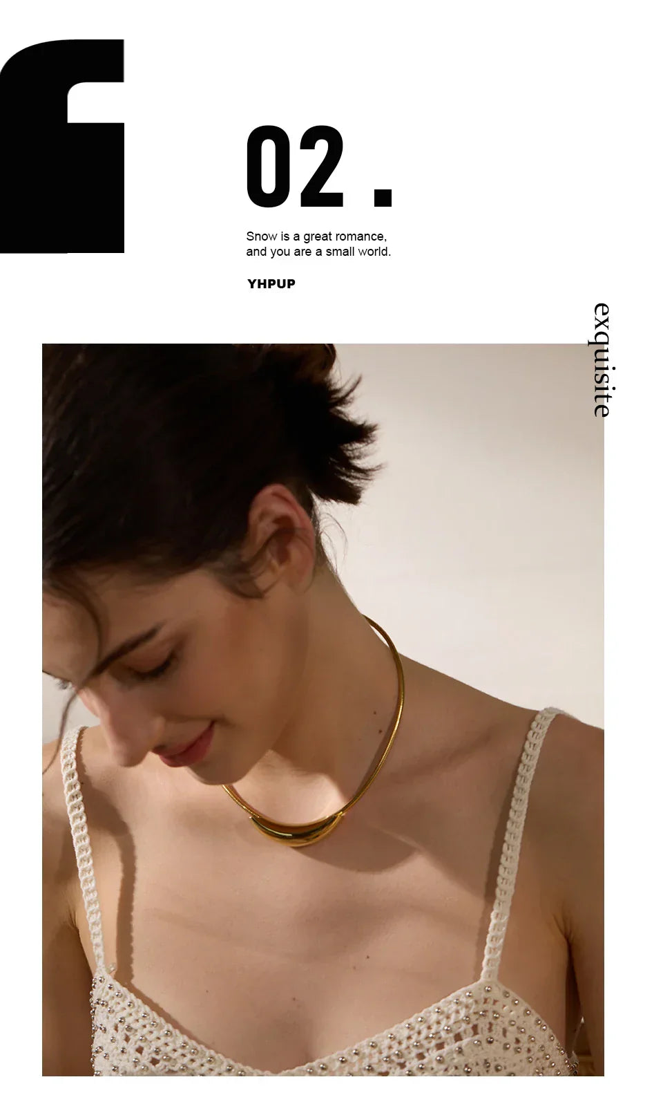 Waterproof Stainless Steel Popular Choker Light Necklace Women Statement Metal 18K Gold Plated Trendy Fashion Jewelry
