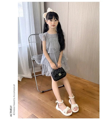 Children's Sandals Summer Girls Princess Causal Bowtie Roman Sandals Fashion Sweet Kid Party Non-slip Open-toe Sandals Hook Loop