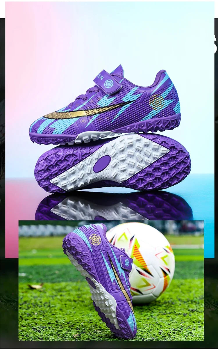 New Child's Football Shoes Society Professional Original Child's Society Cleats Kid Sneakers Indoor Soccer Trainers Youth Sports