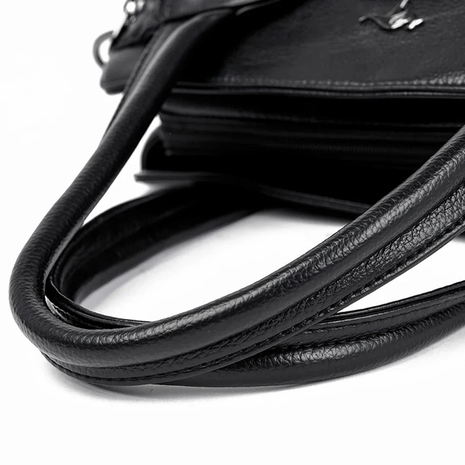 2024 New Multi Pocket Women's Handbag High Quality Soft Leather Female Shoulder Bag Luxury Designer Girl Tote Bolsas Sac A Main