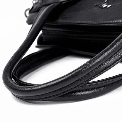 2024 New Multi Pocket Women's Handbag High Quality Soft Leather Female Shoulder Bag Luxury Designer Girl Tote Bolsas Sac A Main