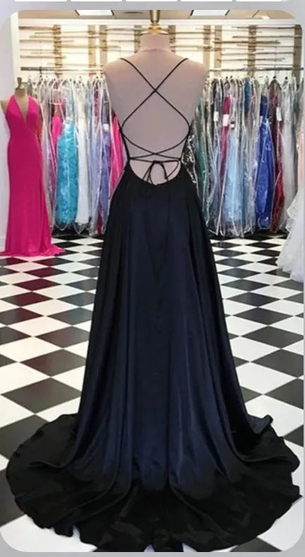 Vestido de Madrinha em Cetim, Estilo Evasê, Fenda, Decote Drapeado, 3 Estilos, com Amarrações, para Eventos Especiais, Vestido de Noite, Vestido de Formatura