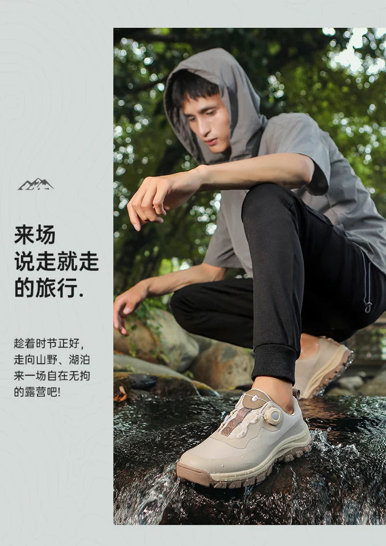 Waterproof Hiking Shoes Men Outdoor Trailing Trekking Shoes Ultra-light Sneakers Tactical Boots Non-slip Wading Boots Size 40-47