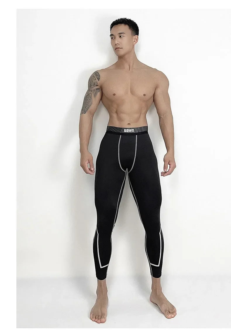 Men Sports Compression Tight Leggings Muscle Training Workout Bottoms Trousers Jogging Dry Yoga Pants Workout Tracksuit