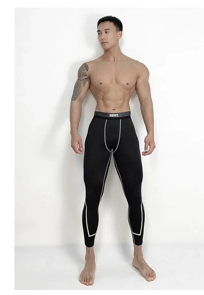 Men Sports Compression Tight Leggings Muscle Training Workout Bottoms Trousers Jogging Dry Yoga Pants Workout Tracksuit