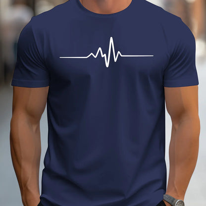 Men's 100% cotton summer loose size Creative Graphic printed slim fit casual sports round neck short sleeved T-shirt top