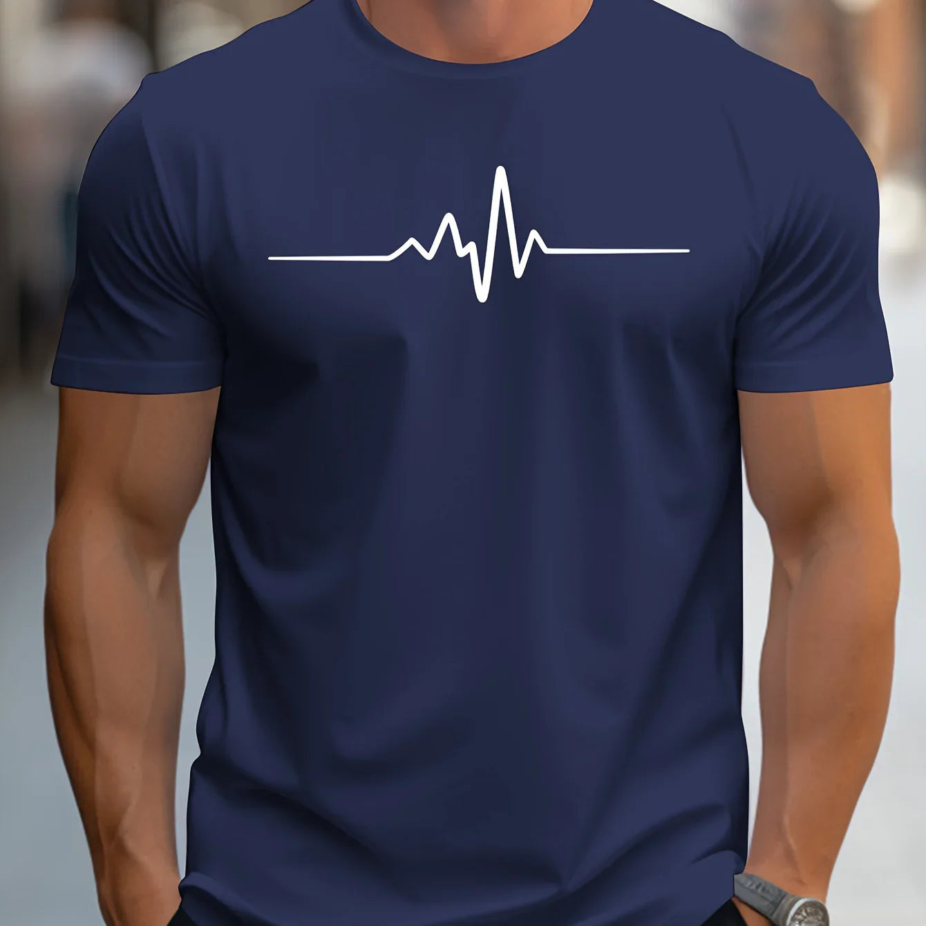 Men's 100% cotton summer loose size Creative Graphic printed slim fit casual sports round neck short sleeved T-shirt top