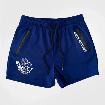 Men's Printed Shorts Summer Quick Dry Side Double Zipper Pockets Design Running Basketball Training Gym Shorts
