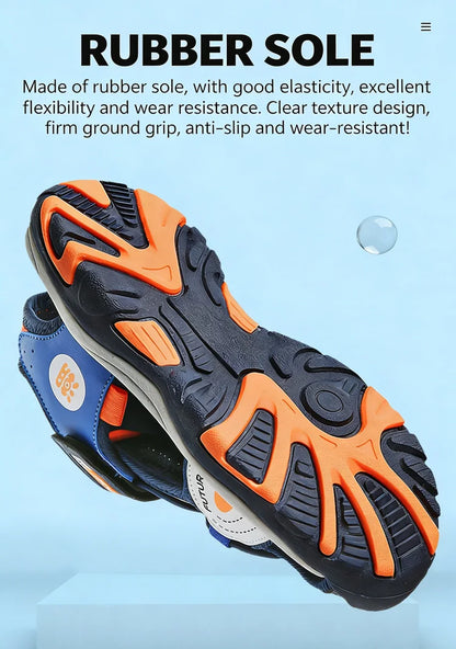 Children's Summer Sandals Comfortable Flat Non-Slip Outdoor Sports Casual Breathable Walking Shoes for Kids Boys Girls