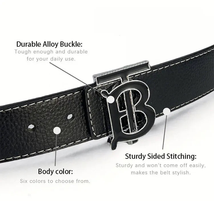 Men's Silver PU Leather Business Belt Cool Style Multi-Color for Jeans Dress Pants Office Wear