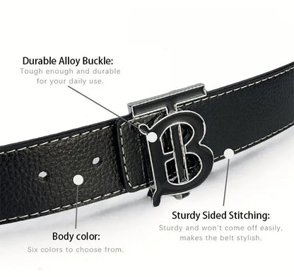 Men's Silver PU Leather Business Belt Cool Style Multi-Color for Jeans Dress Pants Office Wear