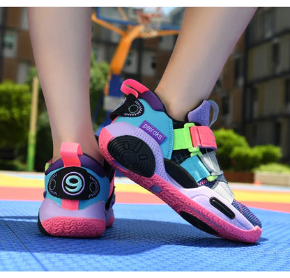Children‘s Basketball Shoes Non-slip Breathable Training Sneakers Sport Boys Outdoor Comfortable Running Shoes