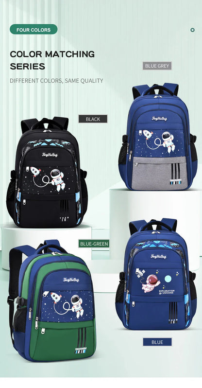 Elementary School Students Schoolbag Boys 1,2,3,4,5,6 Grades 6-12 Years Old Astronaut Shoulder Baglaptop Backpack Waterproof WEA