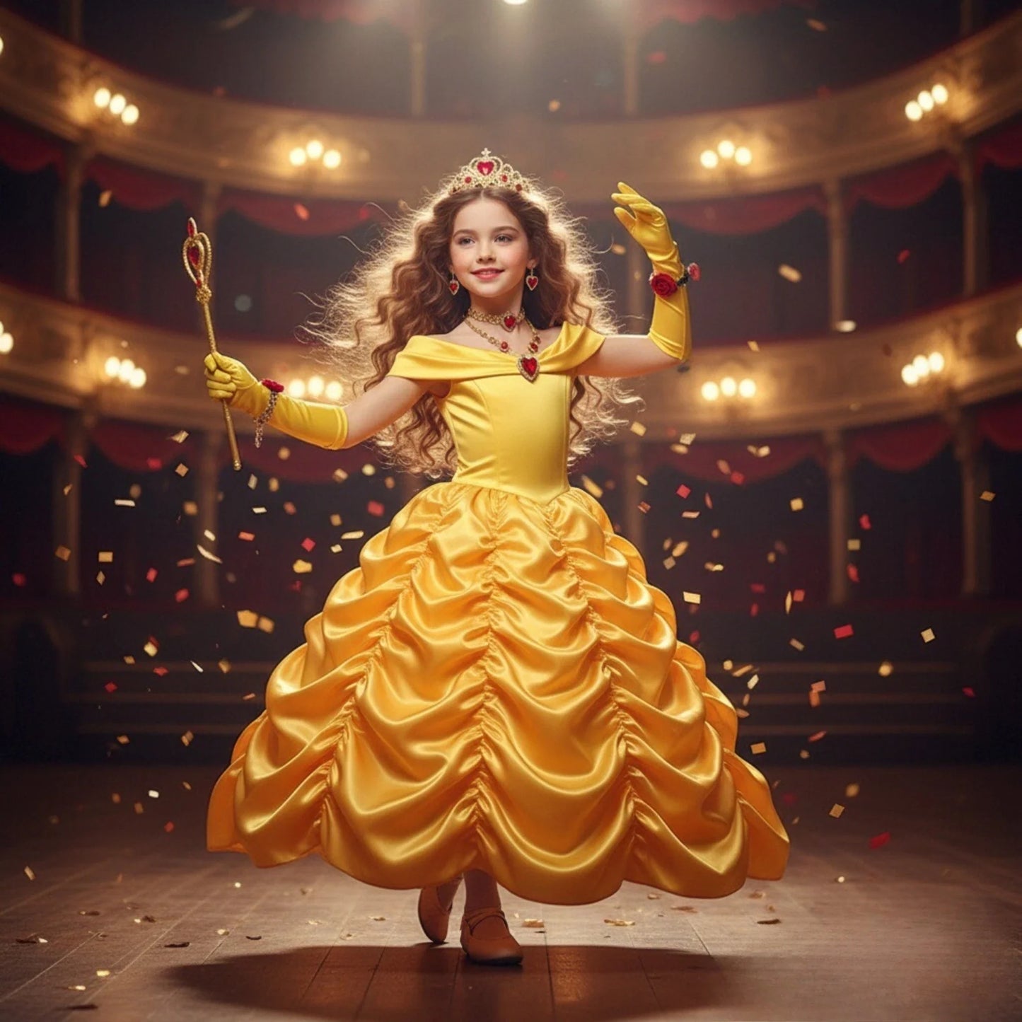 Girls Cosplay Belle Princess Dress for Kids Beauty and The Beast Costumes Children Birthday Party with Flower Clothes