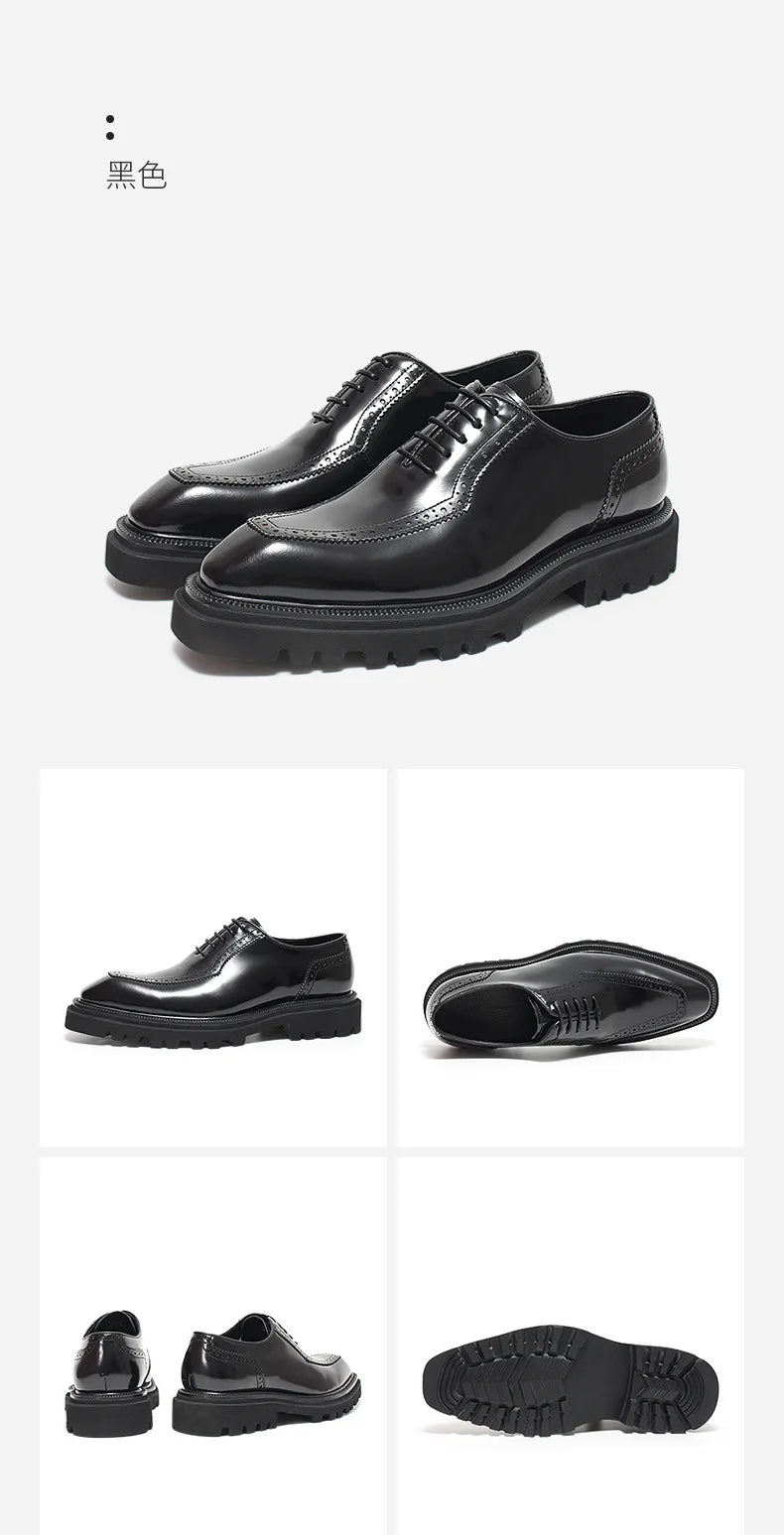 High Quality Height Increase Oxford Dress Shoes Men Genuine Cow Leather Suit Shoes Lift Brogues Wedding Formal Elevator Shoes