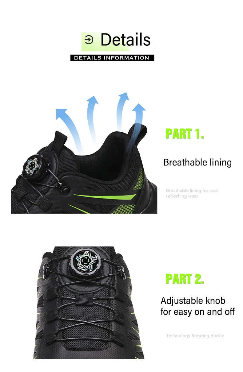 New Rotating Button Safety Shoes Men Security Protective Shoes Men Anti-smash Anti-puncture Work Shoes Fashion Men Sport Shoes