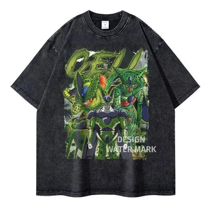 T-shirt Man Women Vintage Washed Short Sleeve Tee Streetwear Loose Casual Tops