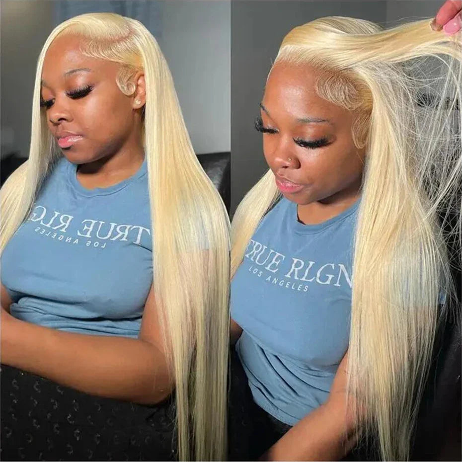 13x6 Silver Grey Colored Lace Front Wigs For Women 613 Blonde Body Wave Remy Transparent Lace Frontal Human Hair Wig Pre Plucked