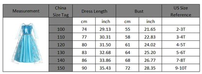 Elsa Dress Cosplay Princess Dress Light Blue Long Sleeve Sequin Children Dresses Carnival Party Evening Dress Dress For Girls