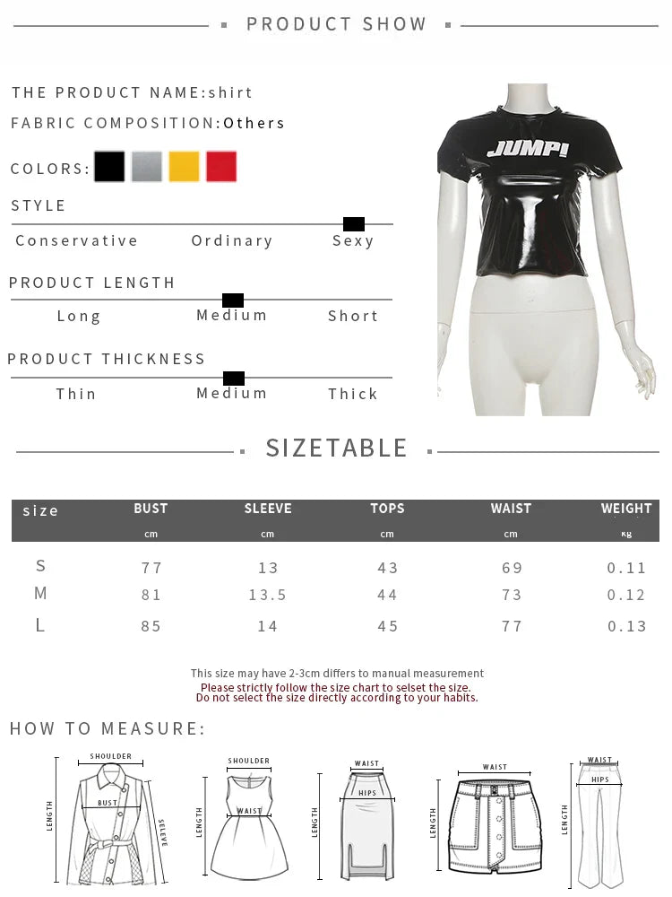 Summer New Trend T-Shirts Women Letter Print Reflection Design Short Sleeve Hot Girls High Street Style Crop Tops