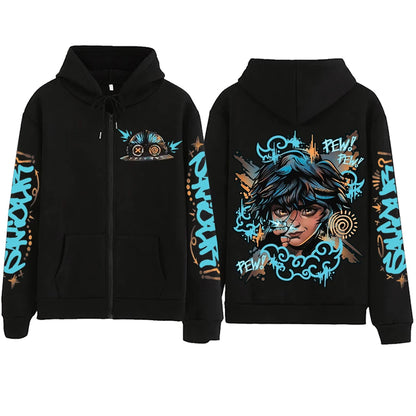 2025 Anime Arcane Vi Zipper Hoodie Harajuku Pullover Tops Long Sleeve Loose Casual Sweatshirts