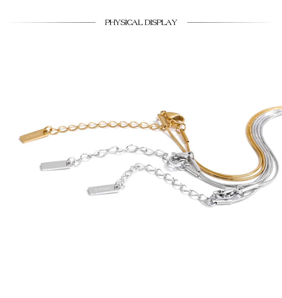 Double Round Pendant Fashion Necklace Water Resistant Metal Stainless Steel Daily Waterproof Jewelry Recommend