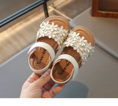 Little Girl's Shoes Bowknot New Summer Girls' Open-toe Sandals Princess Style, Beach Shoes, Soft Sole, Non-slip and Comfortable