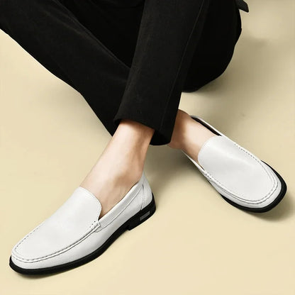 Leather Men Footwear Slip on Office Man Formal Shoes Wedding Party Men Dress Shoes Breath Driving Lazy Loafers