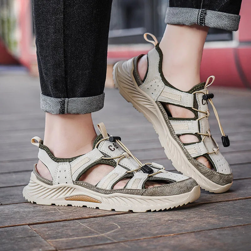 Mens Sandals Summer Outdoor Walking Fashionable Comfortable Soft Beach Water Shoes Daily Versatile Breathable Commuting Sneakers