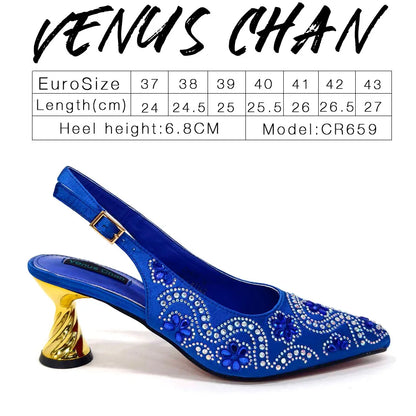 Elegant Rhinestone Pointed-Toe Pumps With Matching Bag Set Large Capacity Bag for Women's Party High Heels