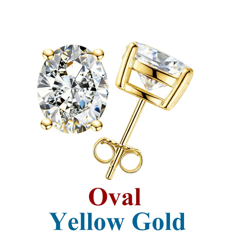0.5-2ct Moissanite Diamond Stud Earrings for Women Original 925 Sterling Silver Lady's Moissanite Earring New 2026