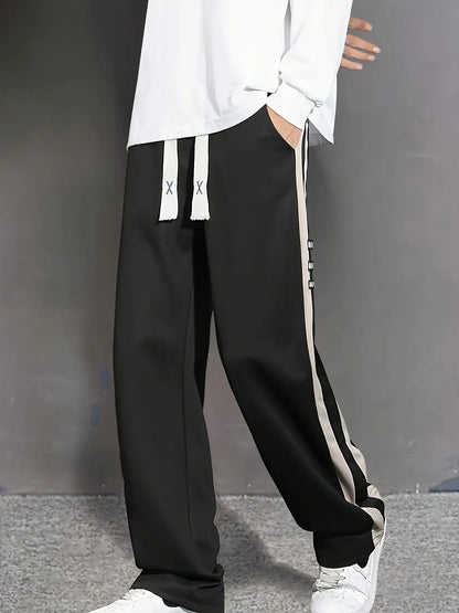 Men's striped three-dimensional waist sports casual pants, men's sports pants