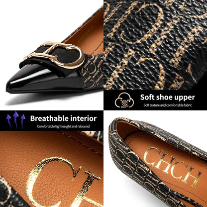 Fine Workmanship Simple Versatile Fashion Women's Single Shoes Classic Style Letter Print Design Women's High Heels