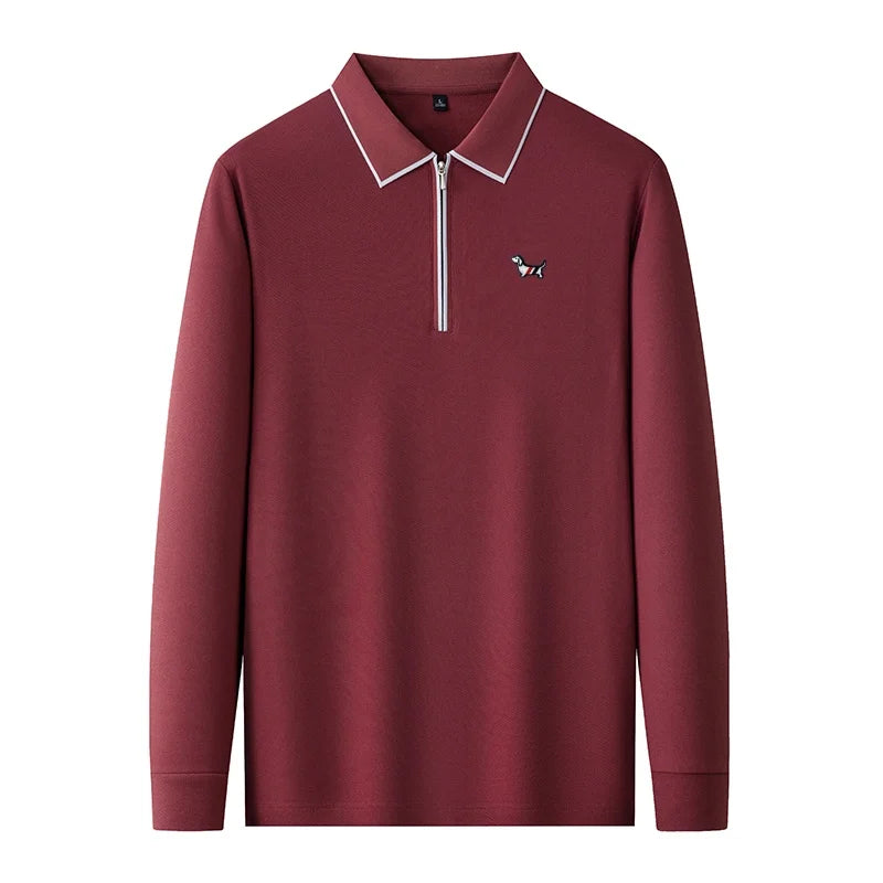 Designer Men's  Lapel Long Sleeve Polo Shirt Spring New Cartoon Embroidery T-Shirt Top Versatile Fashion Business Men's Clothing
