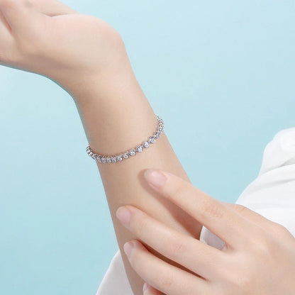 D VVS1 Round Moissanite Tennis Bracelet Original s925 Sterling Silver Plated 18k Gold with GRA Bracelets for Women Man