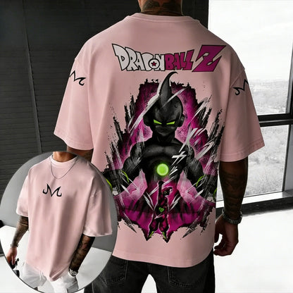 Anime Cotton T-shirt Summer New Majin Buu Co Branded Men's and Women's Trendy Loose Casual Short Sleeve Top