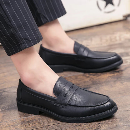 Classic Men's Dress Shoes Office Formal Leather Shoes High Quality Brogues Casual Business Shoes For Men Social Party Loafers