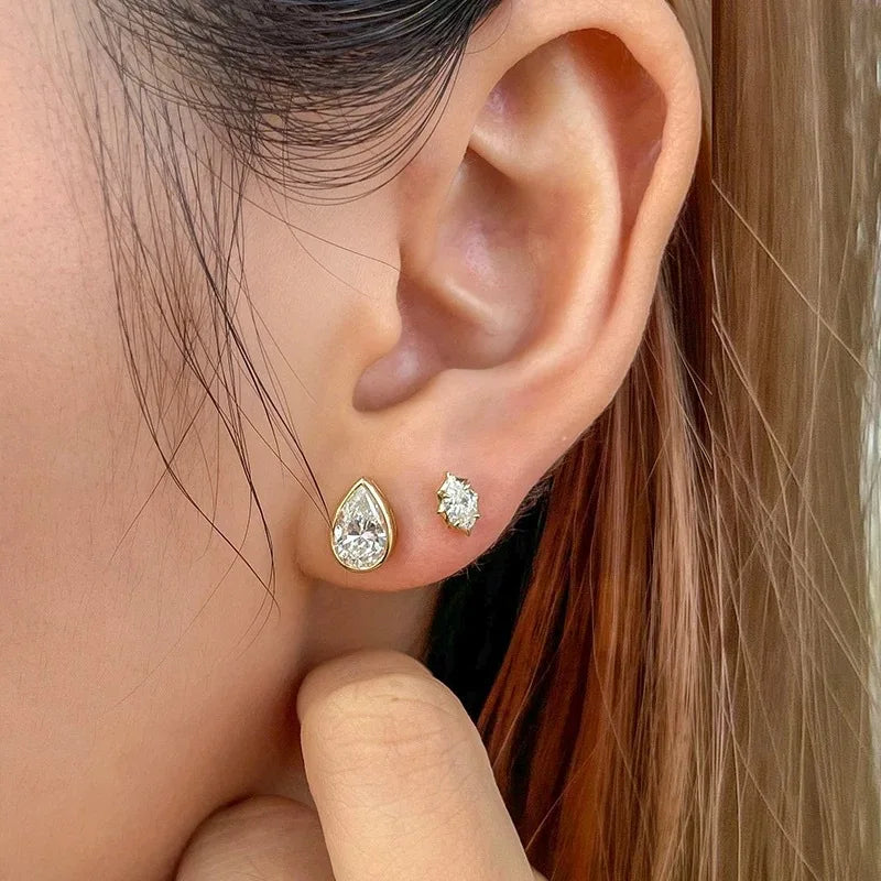 Classic Oval/Water drop Bubble Zircon Earrings for Women S925 Silver Plated 18k Gold Party Fine Jewelry Wholesale