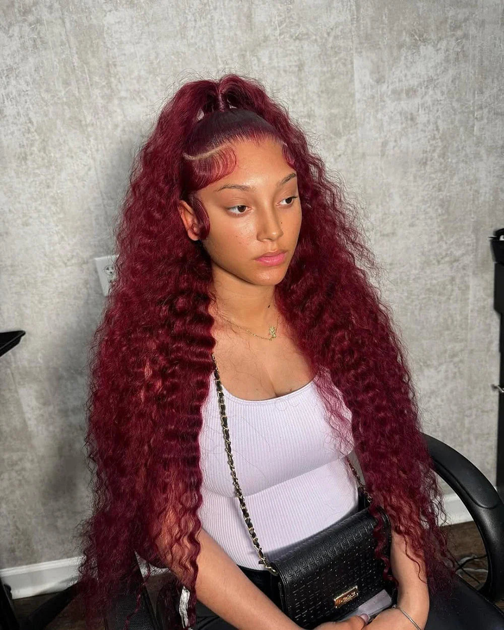 99J Burgundy Lace Front Wigs Human Hair 13x6 Deep Wave HD Lace Frontal Wigs Pre Plucked Human Hair Curly Wigs for Women 36 Inch